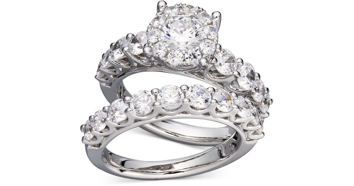 Macy's Diamond Bridal Ring Set In 14k White Gold (2 Ct. T.w.) Lyst
